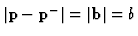 $\vert \cpt - \bpt \vert = \vert\bvc \vert = \bln $