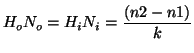 $\displaystyle H_oN_o=H_iN_i=\frac{(n2-n1)}{k}$