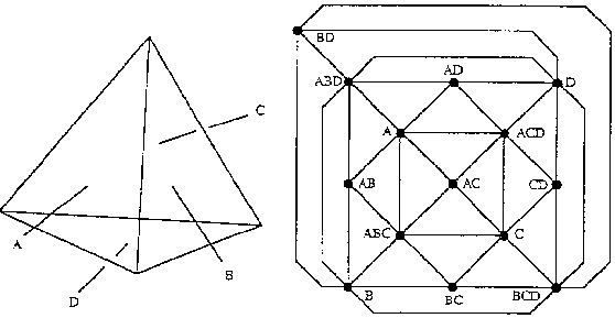 The aspect graph of a tetrahedron