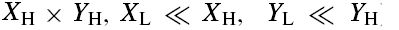 Xh by Yh, Xl << Xh, Yl << Yh