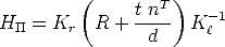         (        T )
HTT = Kr   R +  t n-- K -1
                 d      l

