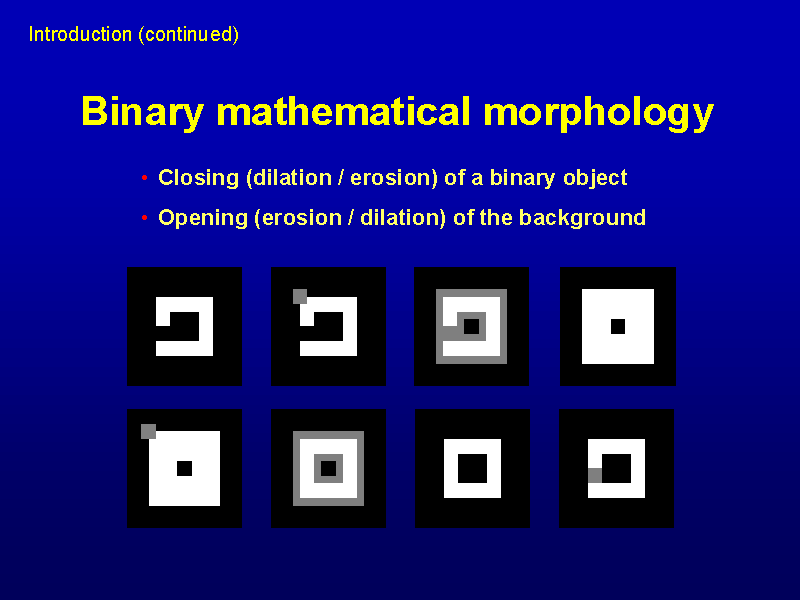 Binary mathematical morphology