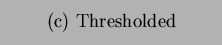 $\textstyle \parbox{4.8cm}{\center (c) Thresholded}$